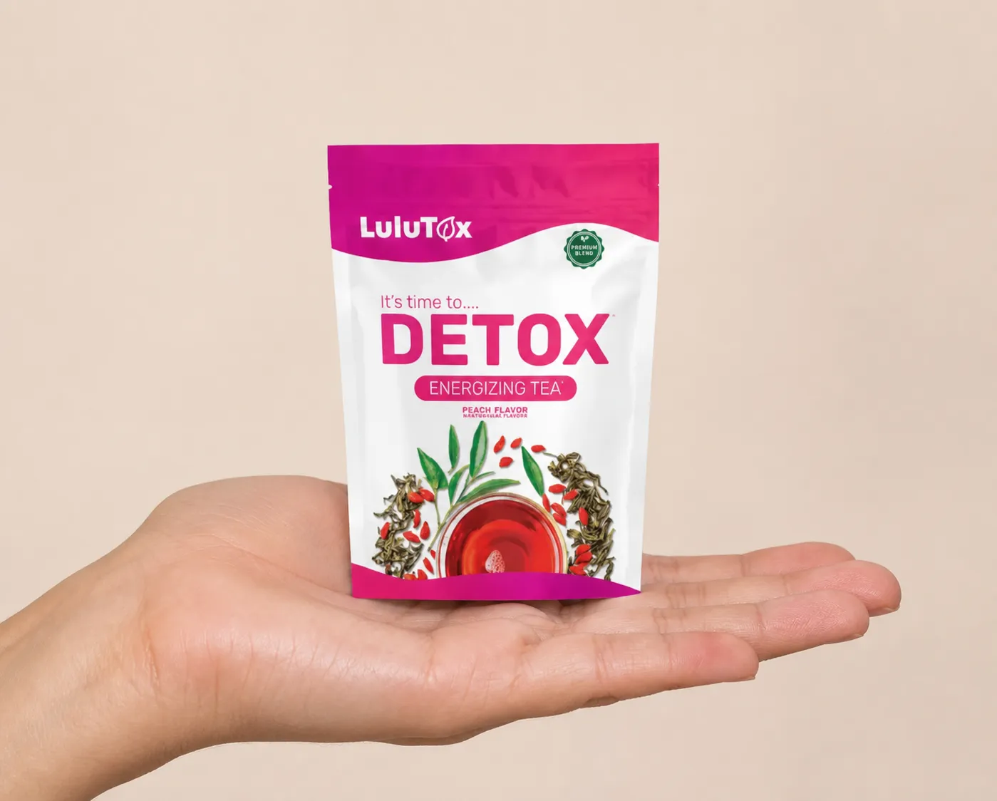 Lulutox Detox Tea — le produit en main
