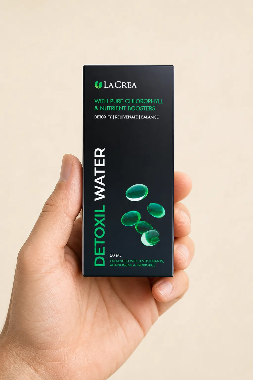 Detoxil water — le produit en main